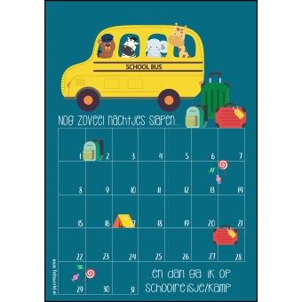 Aftelkalender A4 schoolreisje/kamp