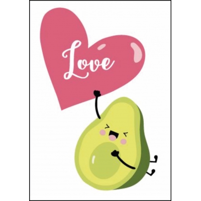 Ansichtkaart Avocado love