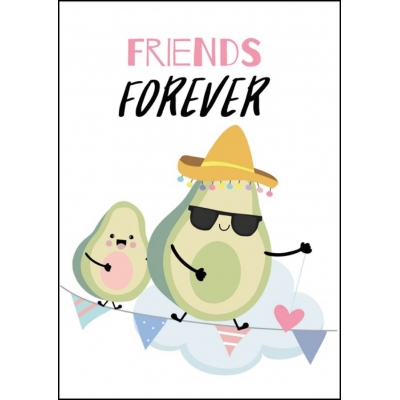 Ansichtkaart Avocado friends forever