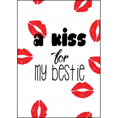 Ansichtkaart Kiss for my bestie