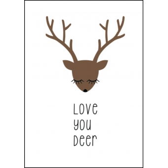 Ansichtkaart Love you deer