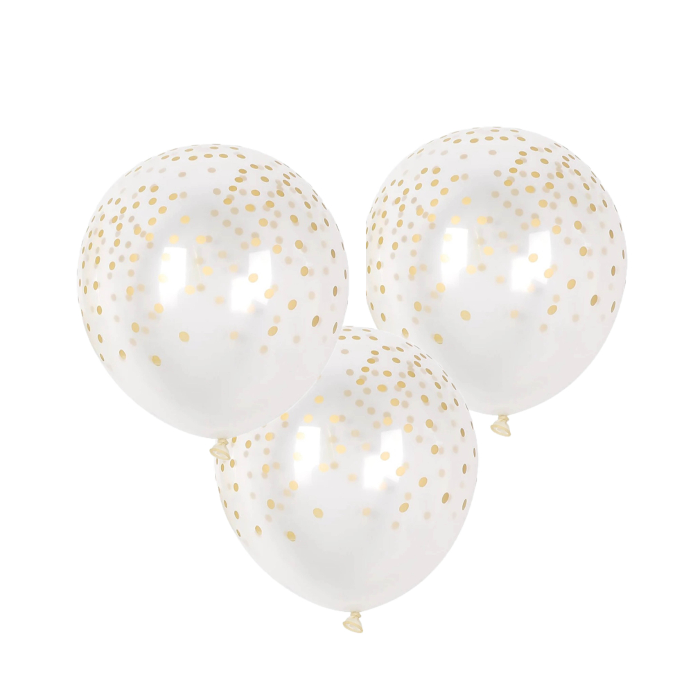 Ballonnen transparant met gouden stip