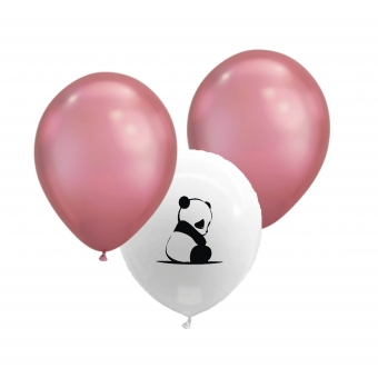 Ballonnen babypanda metallic roze