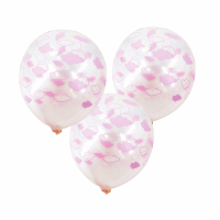 Ballonnen transparant wolkjes roze