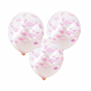 Ballonnen transparant wolkjes roze