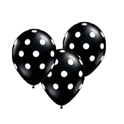 Ballonnen zwart met witte stip