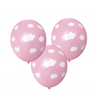 Ballonnen wolkjes roze