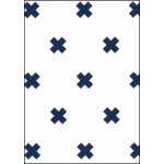 Fabulous World Behang Cross wit en donker blauw 67104-5