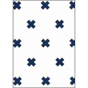 Fabulous World Behang Cross wit en donker blauw 67104-5