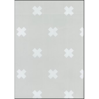 Fabulous World Behang Cross grijs en wit 67104-1