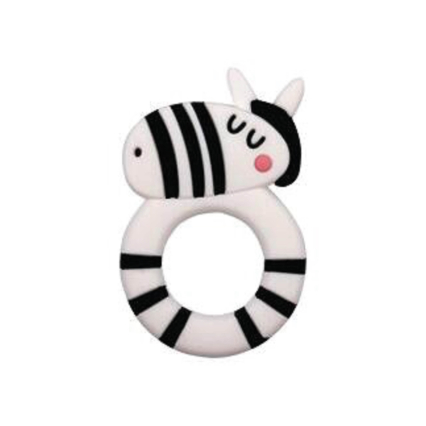 Siliconen bijtring zebra wit