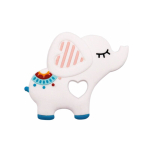 Siliconen bijtring olifant wit