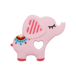 Siliconen bijtring olifant roze