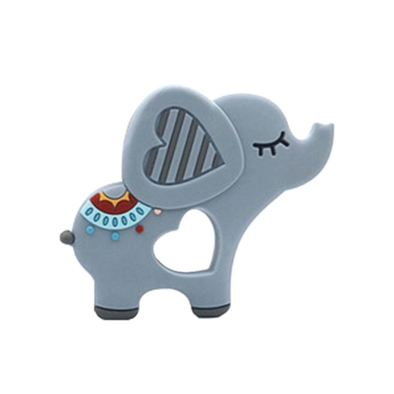 Siliconen bijtring olifant grijs