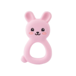 Siliconen bijtring konijn roze