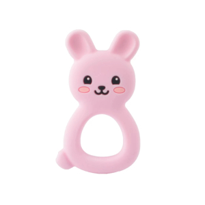 Siliconen bijtring konijn roze