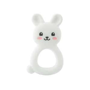 Siliconen bijtring konijn wit