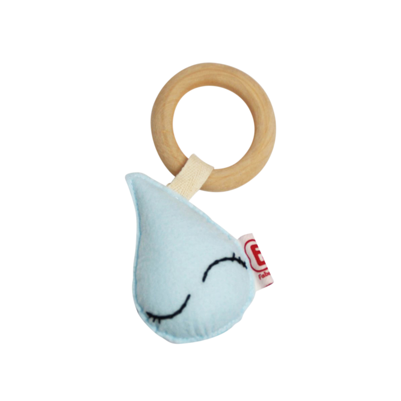 Bijtring regendruppel blauw