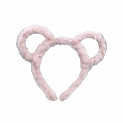 Haarband fluffy oortjes  roze
