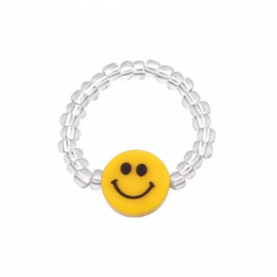 Parel smiley ring