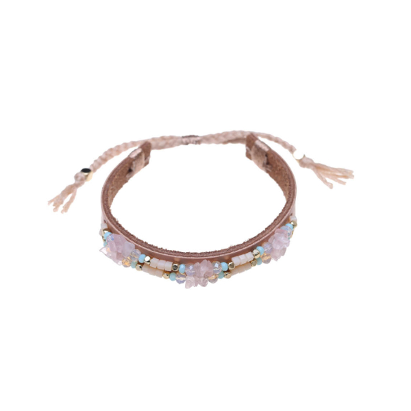 Leren armband met kralen