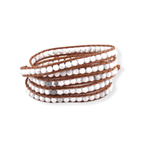 Wikkelarmband witte kralen