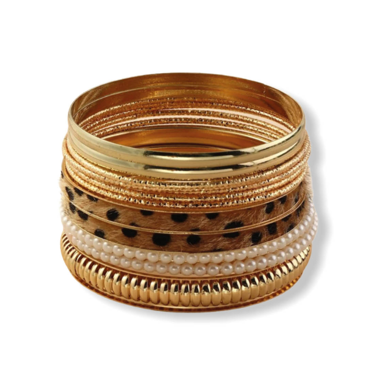 Twaalf x goudkleurige ring armbanden