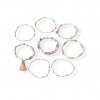 Acht x kralen armbandjes pastel