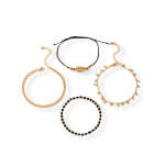 Vier x Enkelbandjes goud/zwart