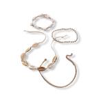 Vier x Enkelbandjes wit/goud