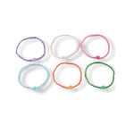 Zes x gekleurde enkelbandjes kralen hartjes