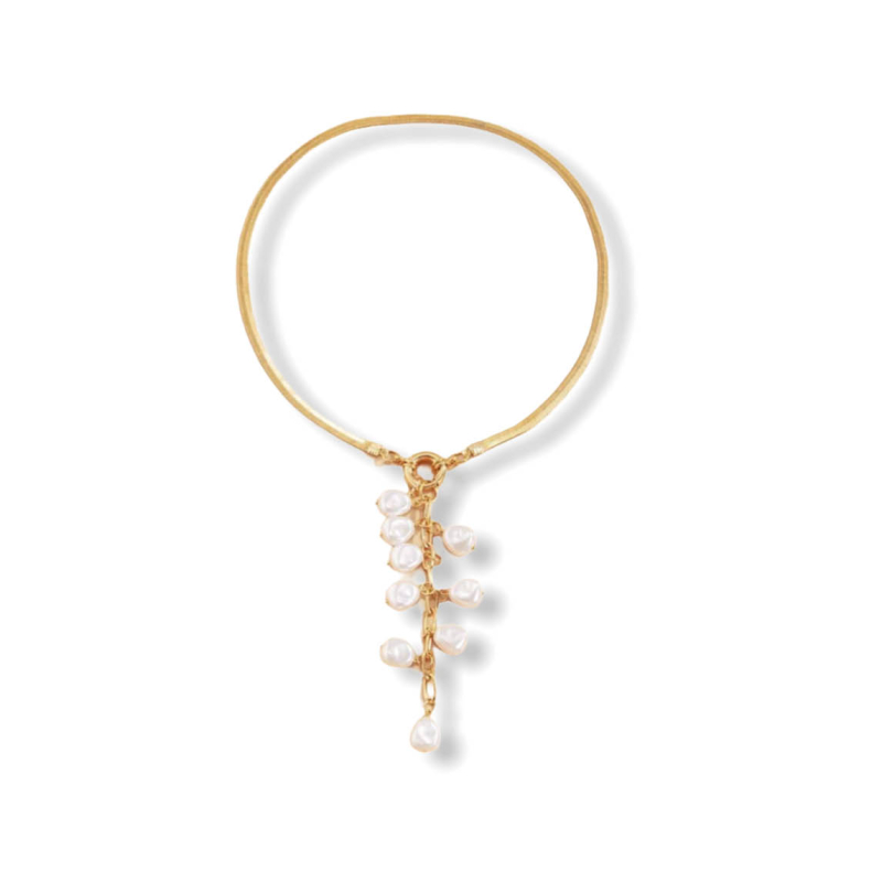 Goudkleurige ketting met hanger van imitatieparel