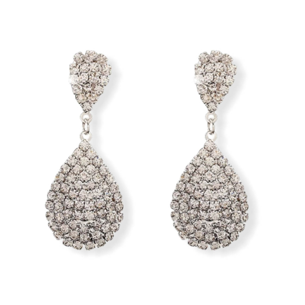 Zilverkleurige strass oorbellen