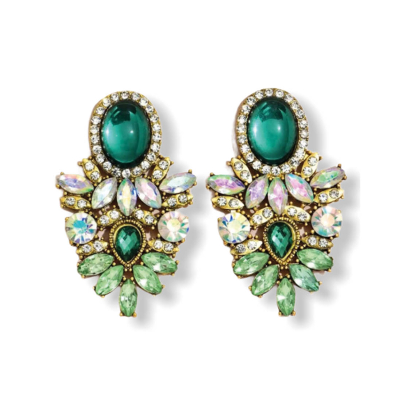 Strass oorbellen steentjes groen