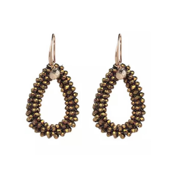 Druppel oorbellen goud kralen