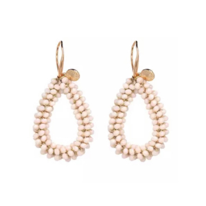 Druppel oorbellen licht roze kralen