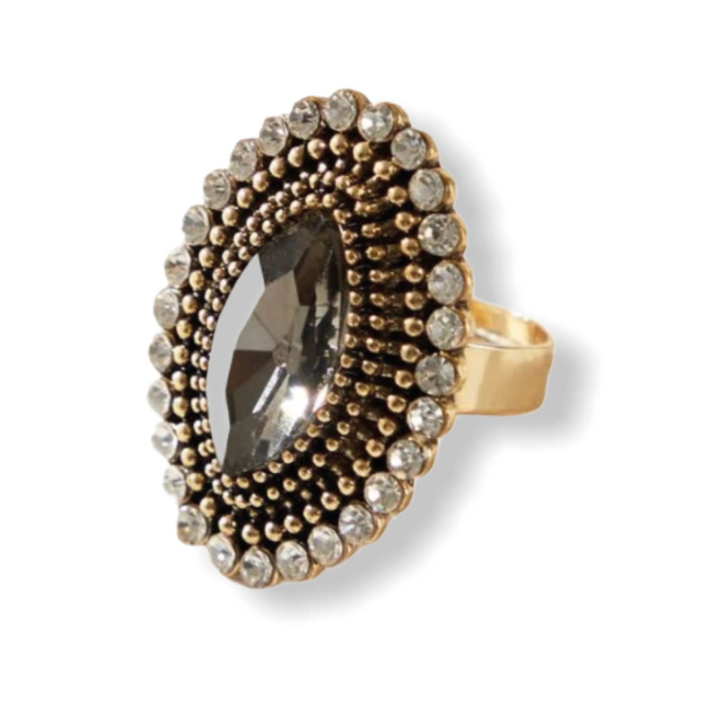 Gouden strass ring