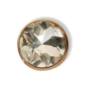 Ronde wit/gouden strass ring