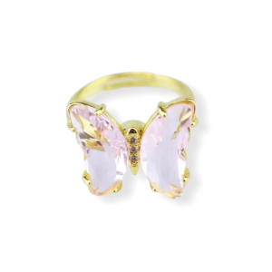 Fidget vlinder ring licht roze