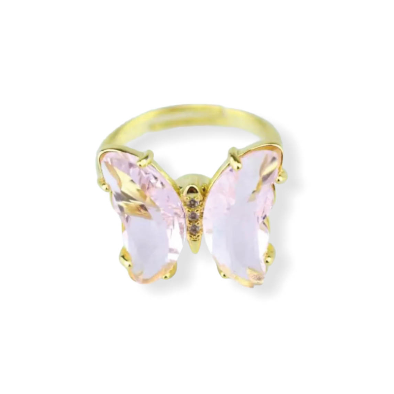 Fidget vlinder ring licht roze