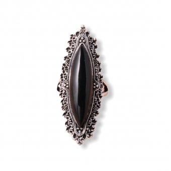 Lange zwarte ring