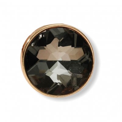 Ronde grijs/gouden strass ring Ronde grijs/gouden strass ring