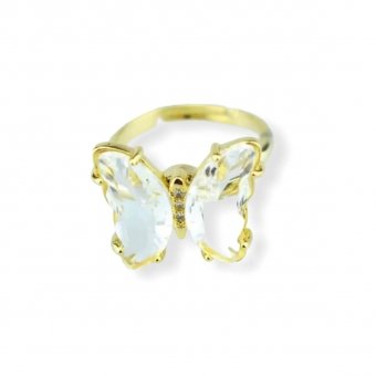 Fidget vlinder ring wit