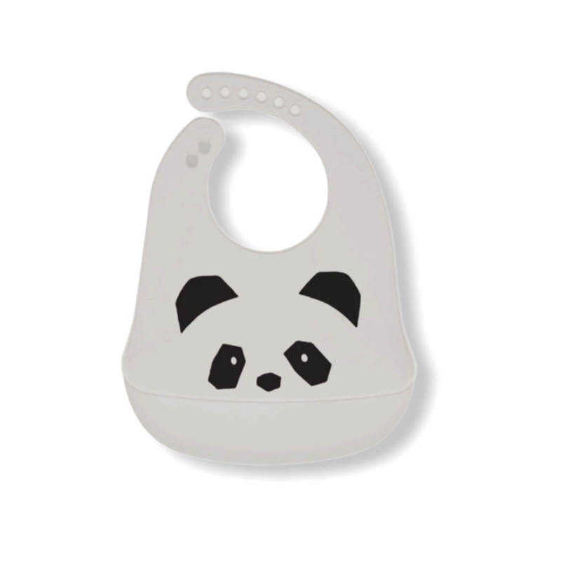 Siliconen slabber panda grijs