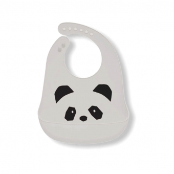 Siliconen slabber panda grijs