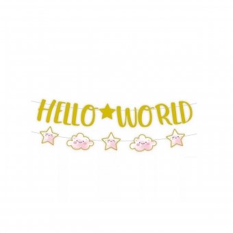 Papieren slinger hello world girl