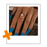 Ronde zilveren ring met parel