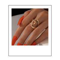 Gouden grafische ring