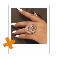 Ronde ring met strass decoratie
