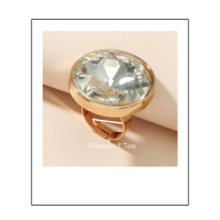 Ronde wit/gouden strass ring
